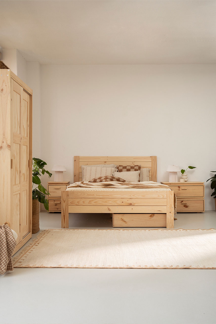 Imagen de ambiente 4 para:Cajones de almacenaje de madera de pino para cama